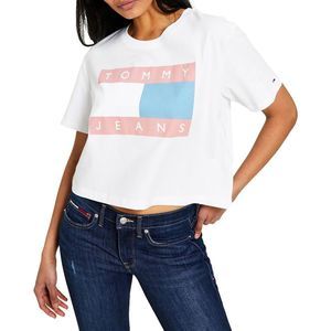 Tommy Jeans Womens White Cotton Logo Tee T-Shirt Top NWT